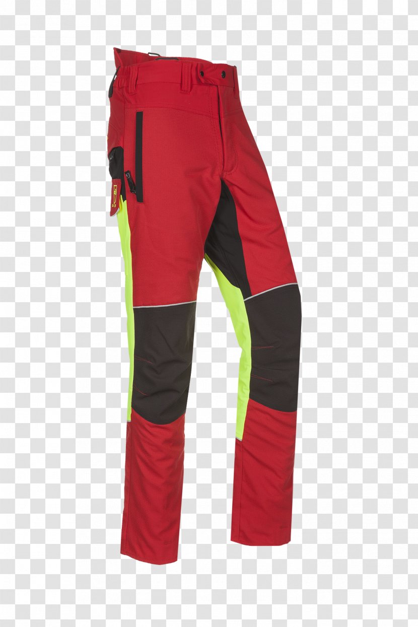 Kettingzaagbroek Pants Light Red ISO 20471 - Black - Samourai Transparent PNG