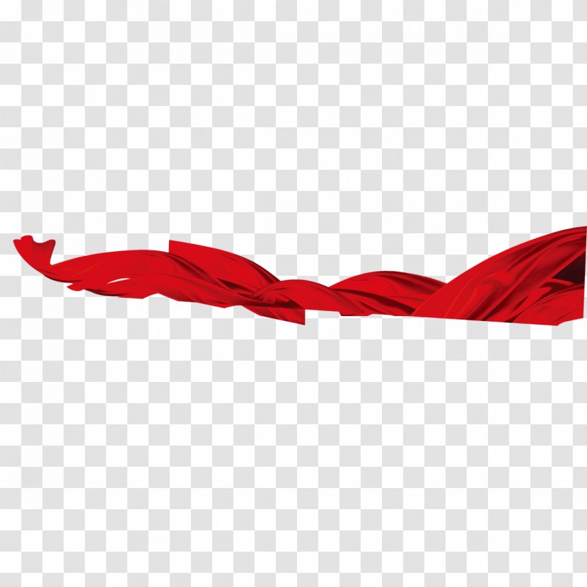 Red Ribbon Silk - Textile Transparent PNG