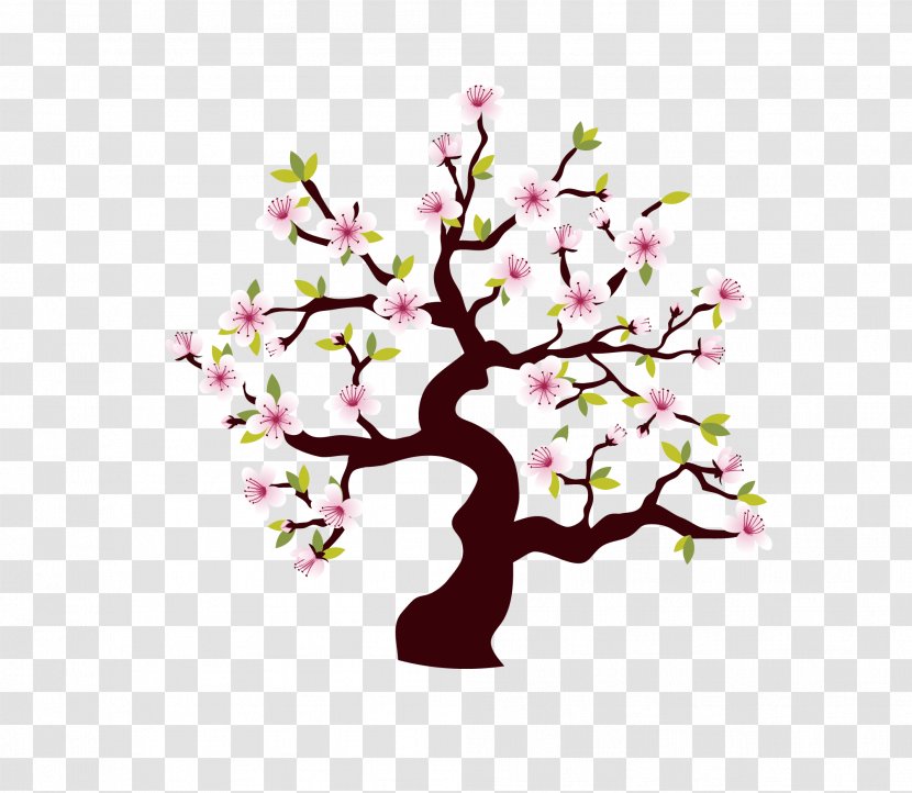 Paper Sticker Decal Wall Tree - Spring - Cherry Blossoms Transparent PNG