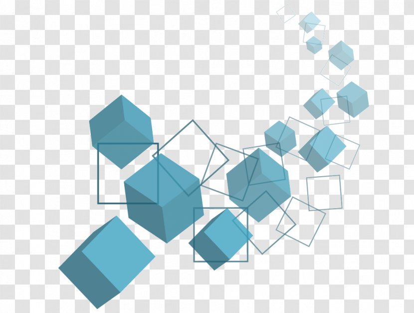 Cube Three-dimensional Space Square - Turquoise - Spear Transparent PNG