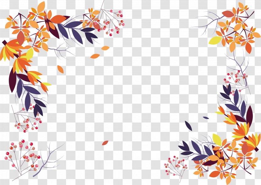 Autumn Icon - Maple Leaf - Romantic Border Transparent PNG
