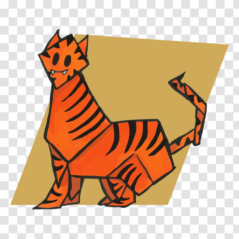 Cat Tiger Dog Illustration Mammal - Orange Sa Transparent PNG