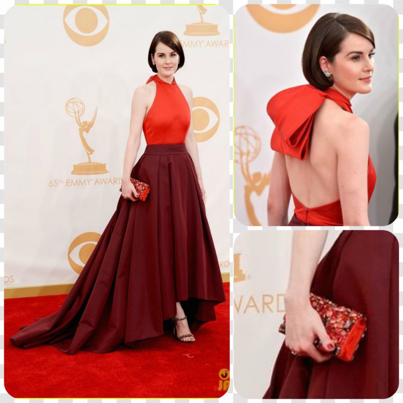 Michelle Dockery 65th Primetime Emmy Awards Gown Red Carpet Dress - Cocktail Transparent PNG