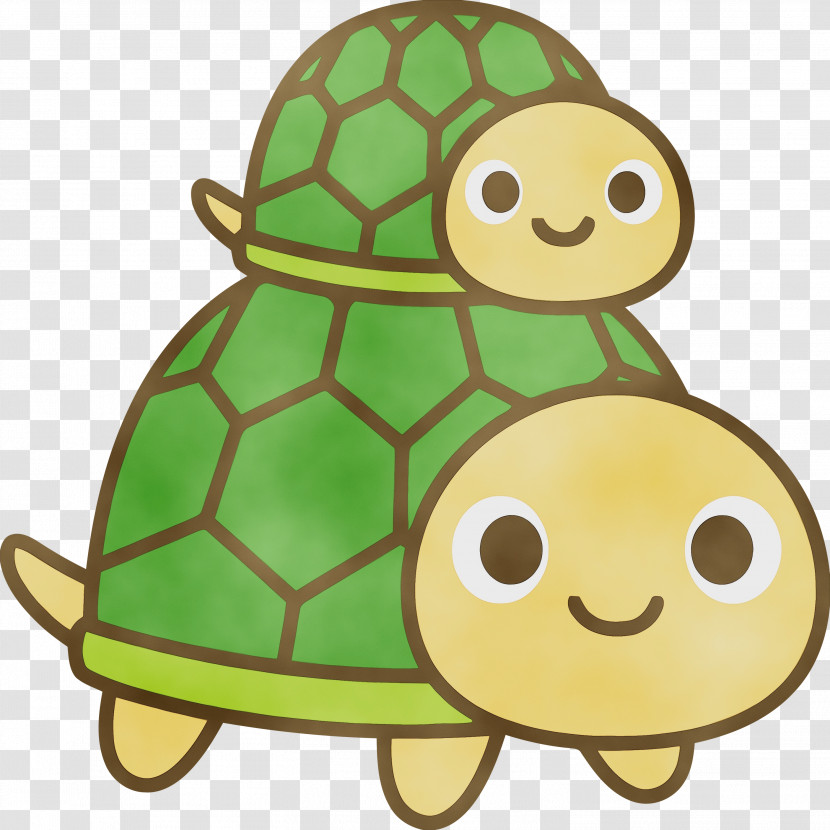 Green Tortoise Turtle Yellow Cartoon Transparent PNG