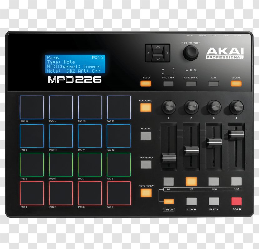 Akai MPD226 MIDI Controllers MPC - Frame - Musical Instruments Transparent PNG