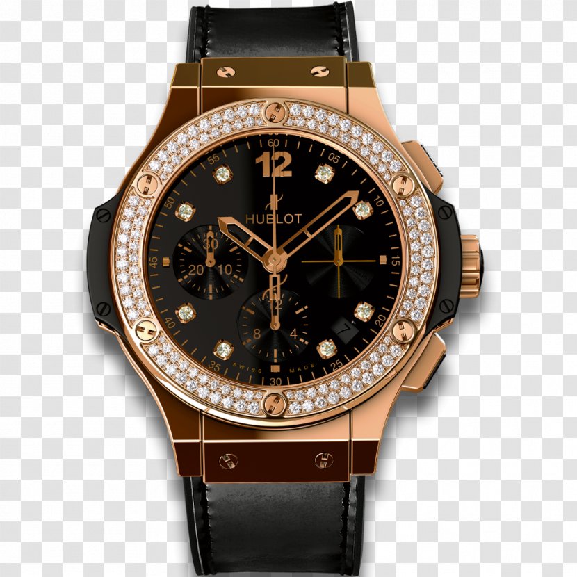 Hublot Watch Chronograph Gold Clock - Strap Transparent PNG