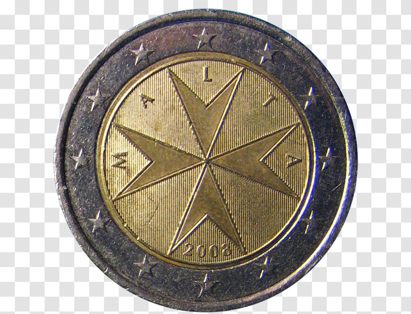2 Euro Coin Malta Coins Money Transparent PNG