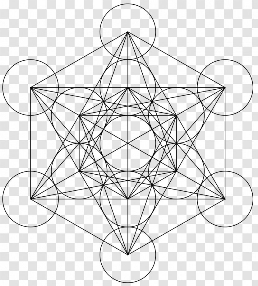 Metatron's Cube Overlapping Circles Grid Sacred Geometry - Area Transparent PNG