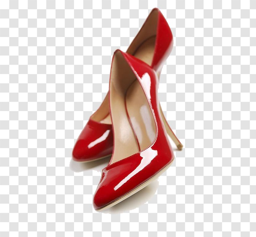 Court Shoe Brochure High-heeled Footwear Dress - Ms. Big Red Patent Leather High Heels Transparent PNG