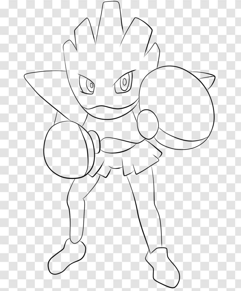 Pokémon Red And Blue Coloring Lesson Line Art Drawing Hitmonchan - Tree Transparent PNG