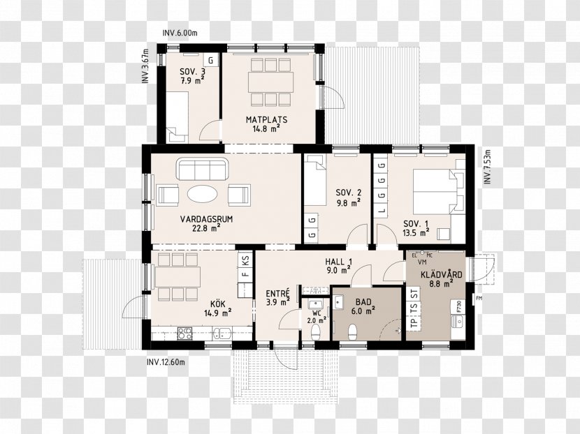 SmålandsVillan Floor Plan House Nybro Municipality - Storey Transparent PNG