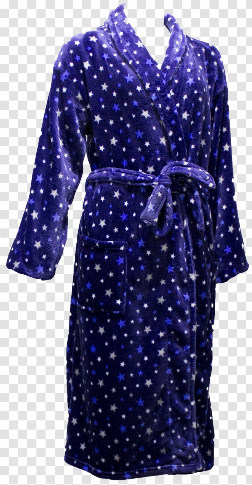 Polka Dot Robe Dress Sleeve Neck Transparent PNG