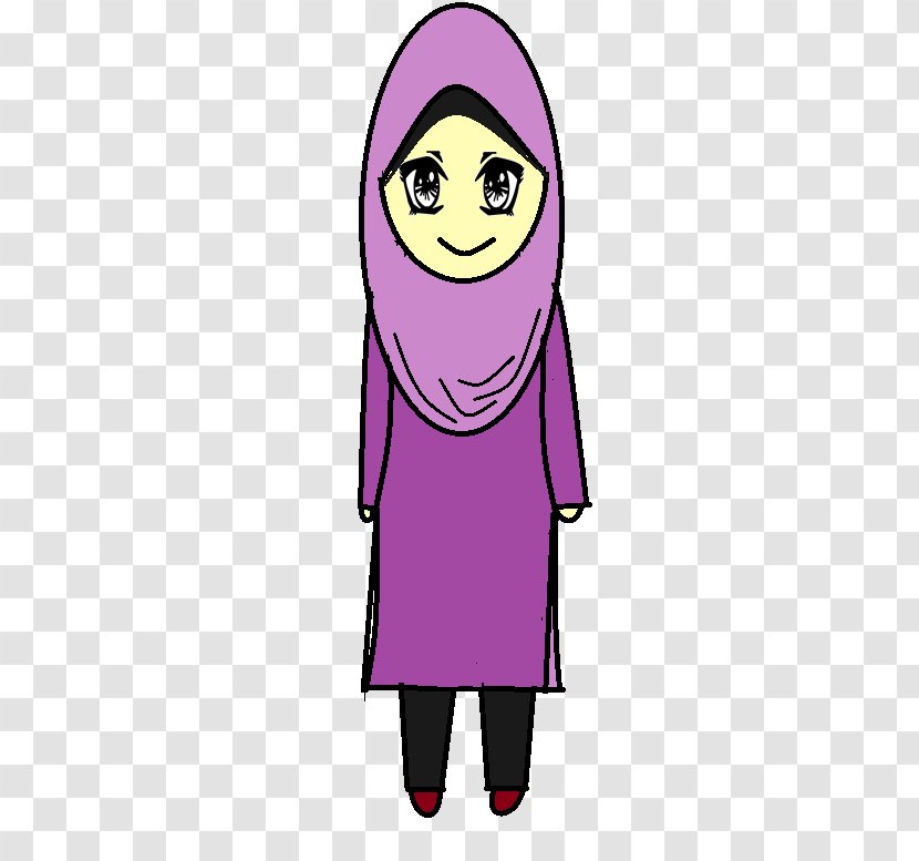 Cheek Woman Character Clip Art - Silhouette - Islamic Purple Transparent PNG