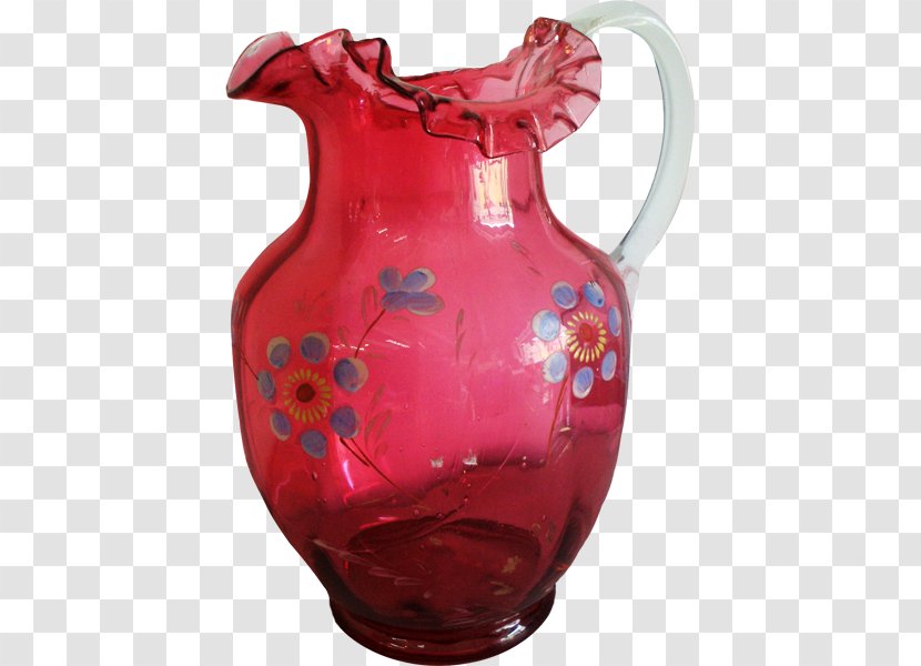 Jug Vase Pitcher Glass Unbreakable - Serveware - Hand Painted Vintage Transparent PNG