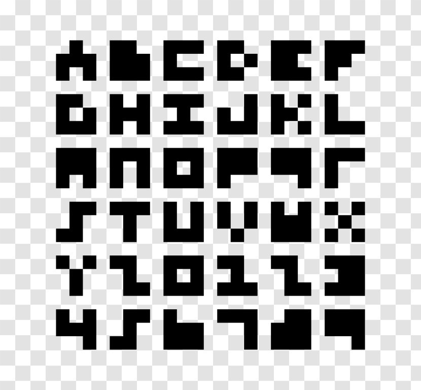 Minecraft 3x3 Pixel Art Font - Monochrome Transparent PNG
