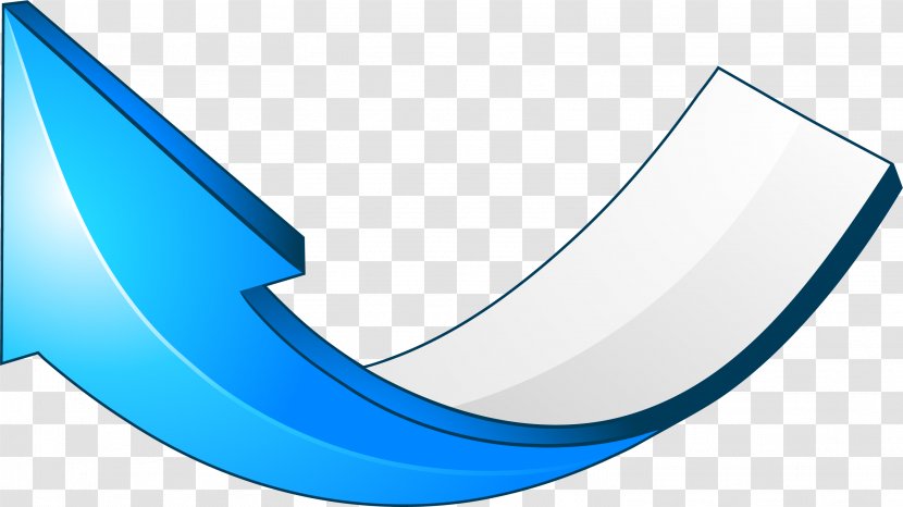 Curve Arrow - Blue - Simple Transparent PNG