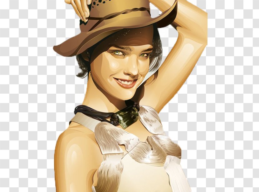 Portrait Digital Illustration Work Of Art - Hat Woman Transparent PNG