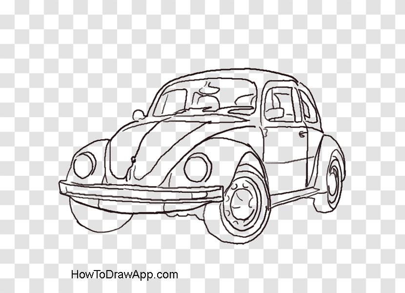 Volkswagen Beetle Compact Car Chevrolet Camaro - Black And White Transparent PNG