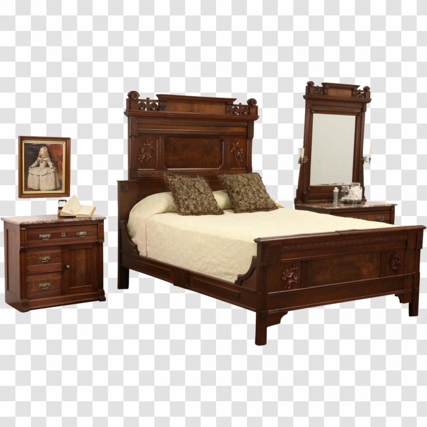Bedside Tables Bedroom Furniture Sets Bed Frame - Walnut & Almonds Transparent PNG