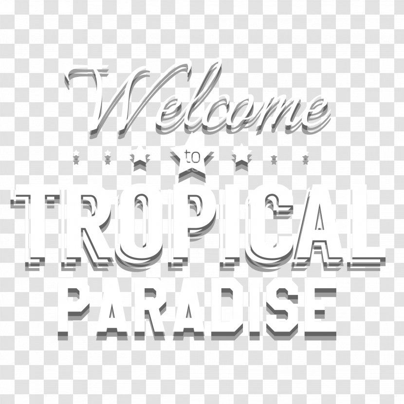 Poster - Monochrome - Fashion Tropical Paradise Art Word Vector Transparent PNG