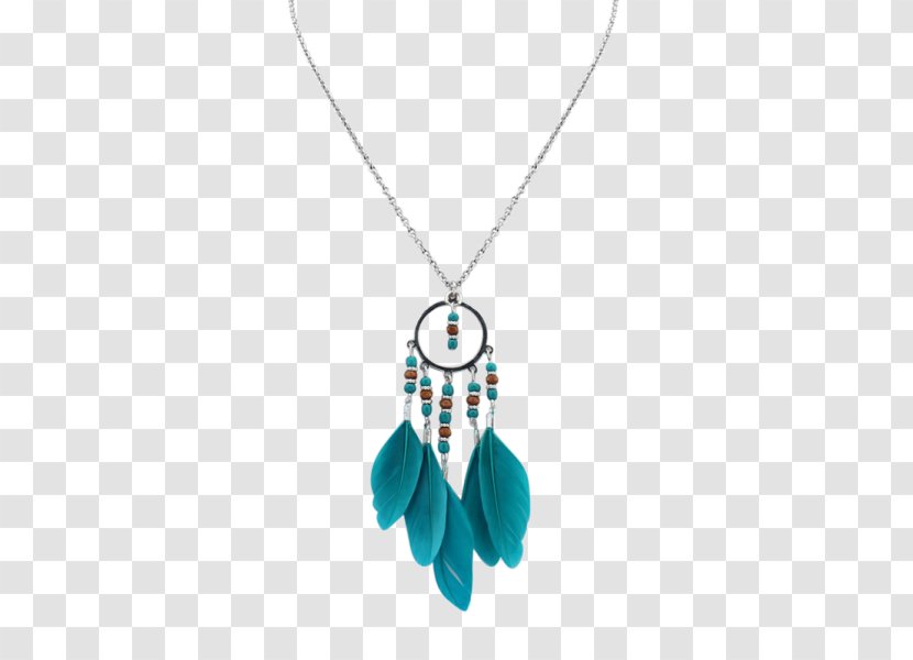 Necklace Charms & Pendants Sautoir Turquoise Jewellery - Feather Transparent PNG
