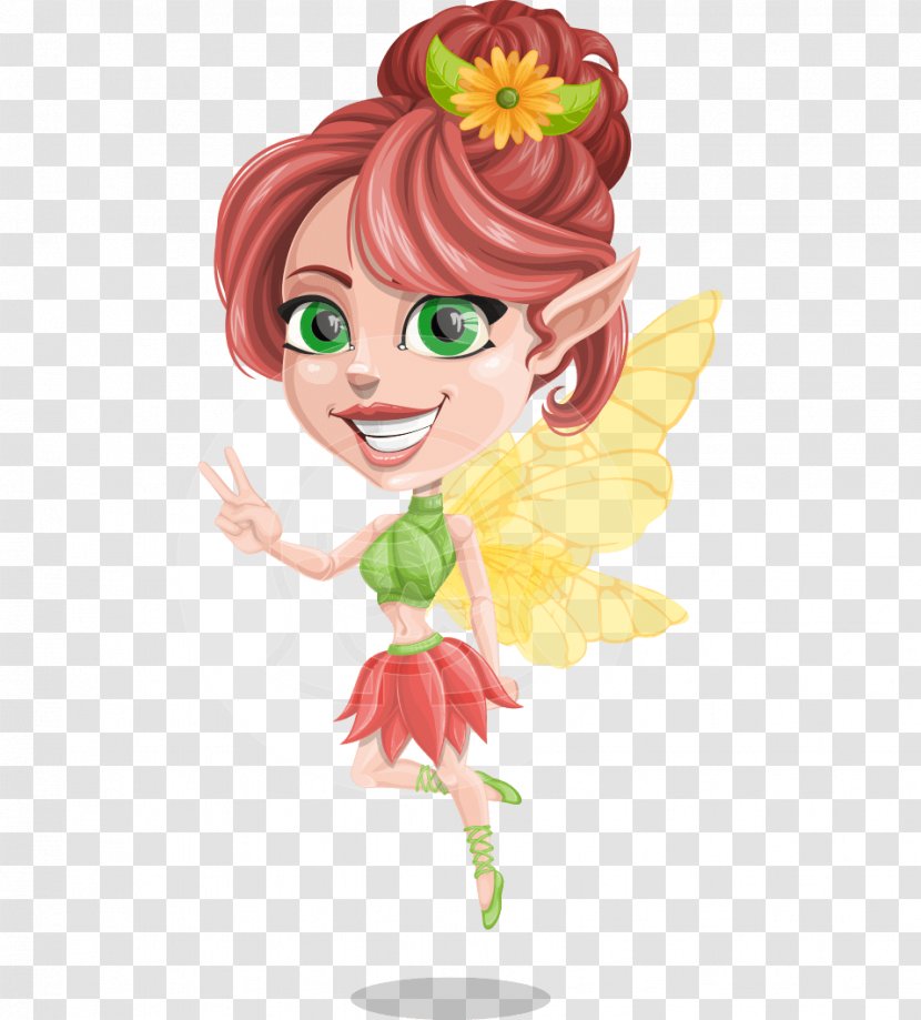 Fairy Floral Design Clip Art Cartoon Character - Figurine Transparent PNG