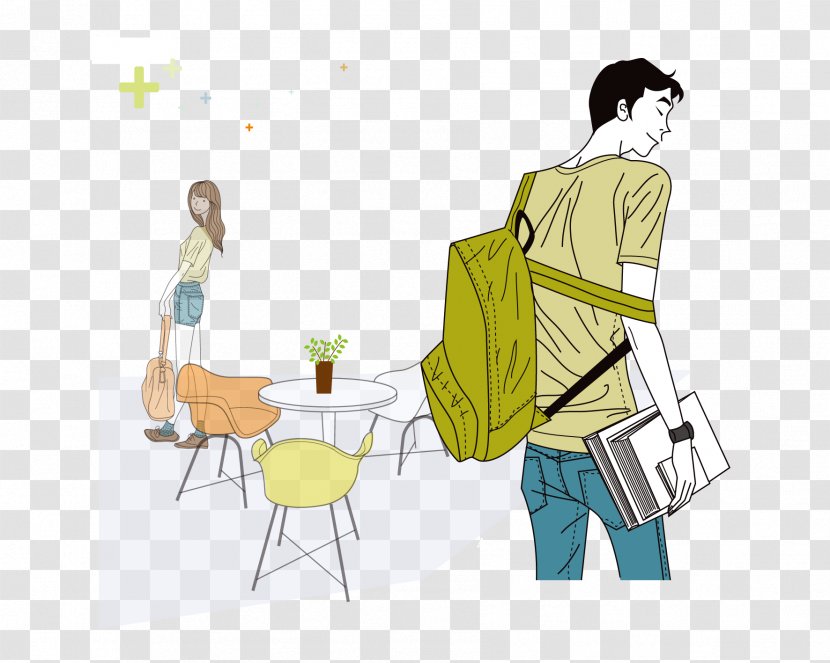 Cartoon Illustration - Model Sheet - Cafe Men And Women Transparent PNG