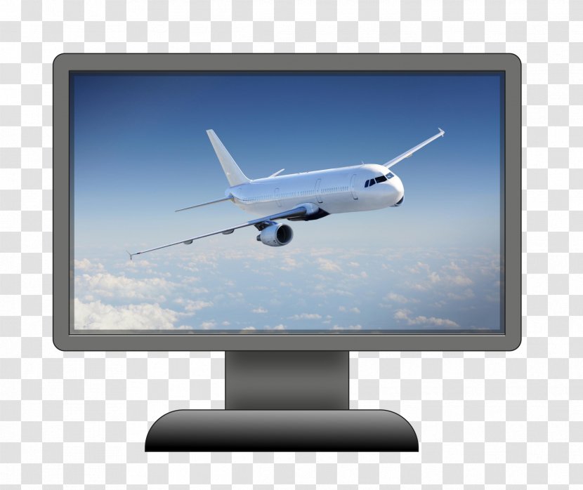 Airplane Narrow-body Aircraft Air Travel Computer Monitors - Technology - Plane Transparent PNG