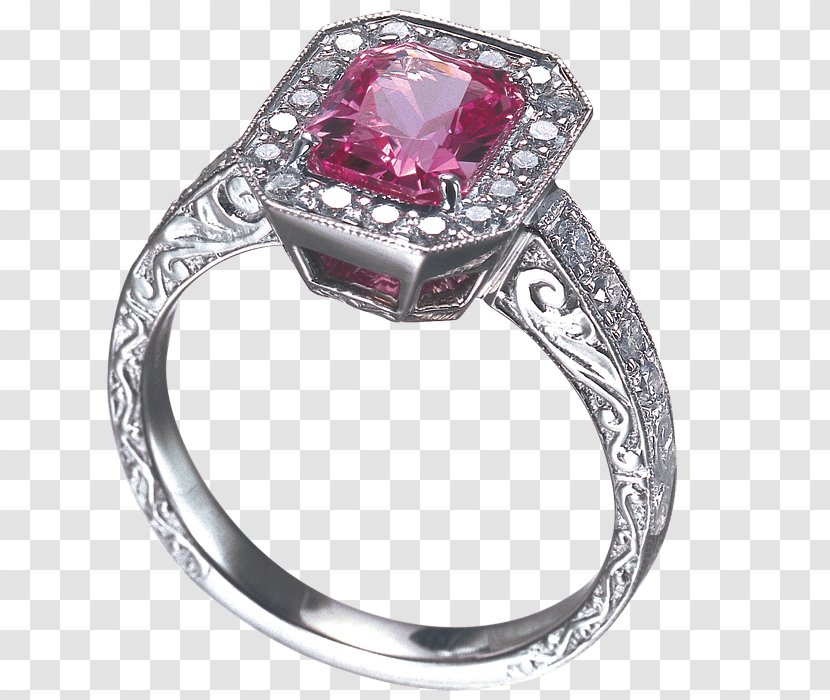 Ruby Ring Diamond Sapphire Jewellery - Engraving Transparent PNG