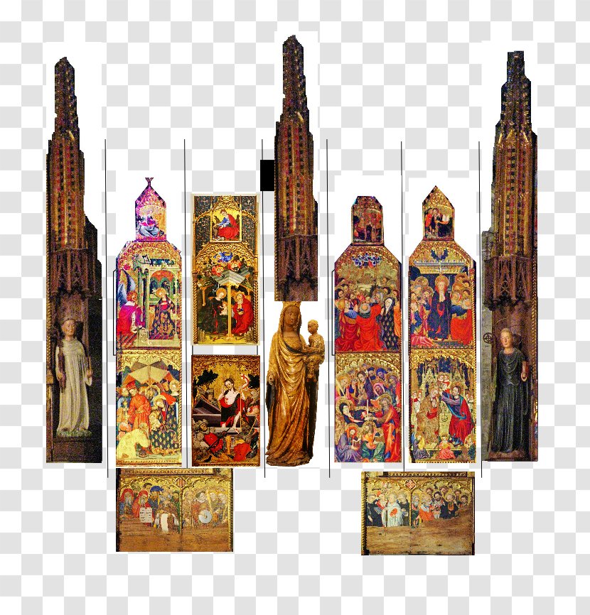 Gothic Altarpiece Of Santes Creus Museu Nacional D'Art De Catalunya Saint Barbara Reredos - Place Worship - Altar Transparent PNG