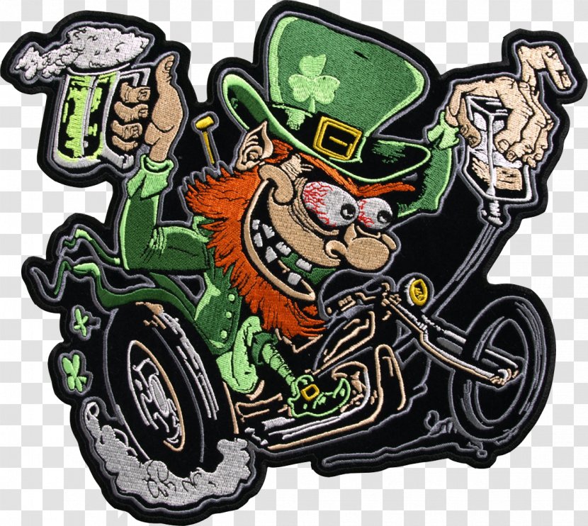 Leprechaun Embroidered Patch Kutte Biker Motorcycle Transparent PNG