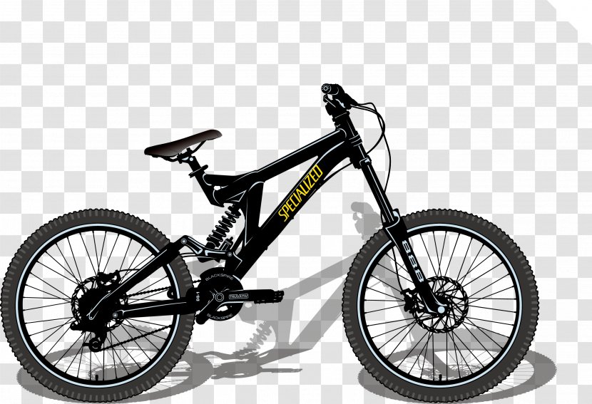 Bicycle Pedal Frame Mountain Bike Wheel Saddle - Tire - Vector Transparent PNG