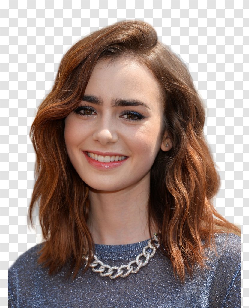 Lily Collins Hairstyle Lob Bob Cut Actor - Female Transparent PNG