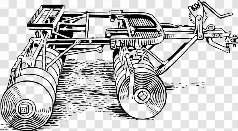 Disc Harrow Drawing Line Art Clip - Tractor Transparent PNG