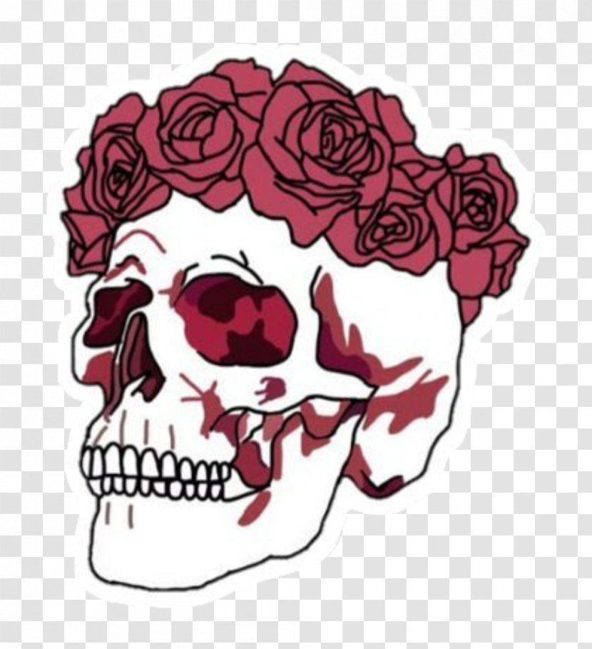 Skull Clip Art Image Flower Skeleton - Cut Flowers - Picsart Stickers Transparent PNG