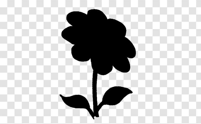 Black & White - Flower - M Clip Art Leaf Silhouette Plant Stem Transparent PNG