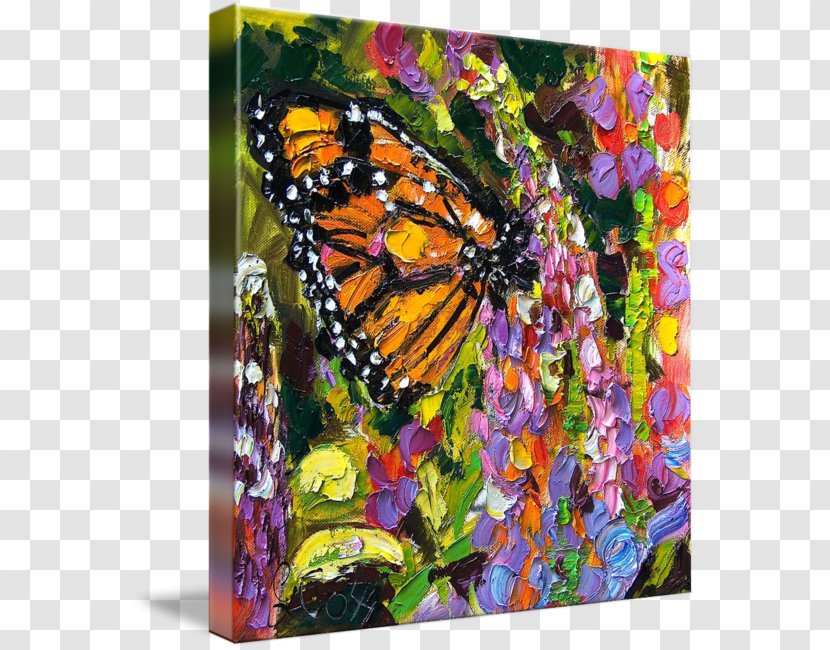 Monarch Butterfly Abstract Art Oil Painting - Pollinator - Watercolor Transparent PNG