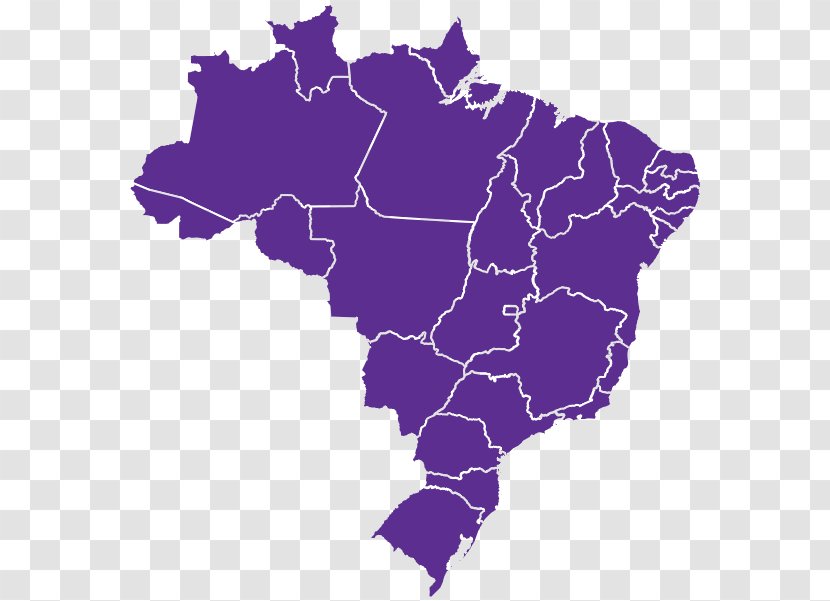 Regions Of Brazil Vector Map - World Transparent PNG