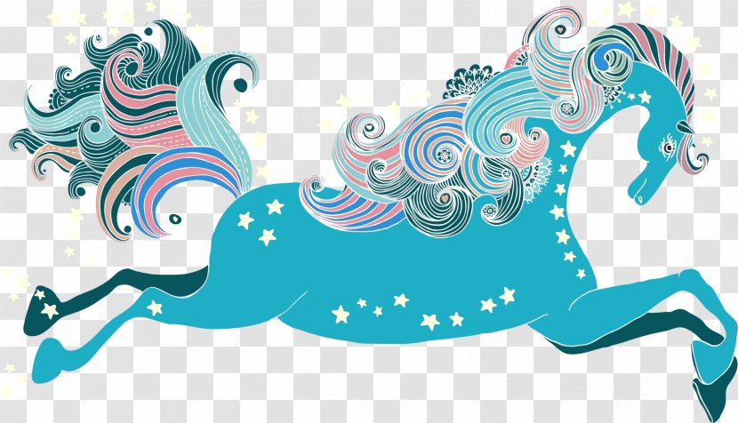 Jump With Horses Pony Jumping Illustration - Cartoon - Blue Fresh Horse Transparent PNG