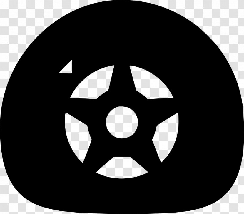 Car Flat Tire Motor Vehicle Tires - Black And White Transparent PNG