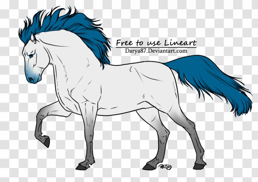 Pony Mustang Line Art Stallion - Horse - Show Off Light Transparent PNG