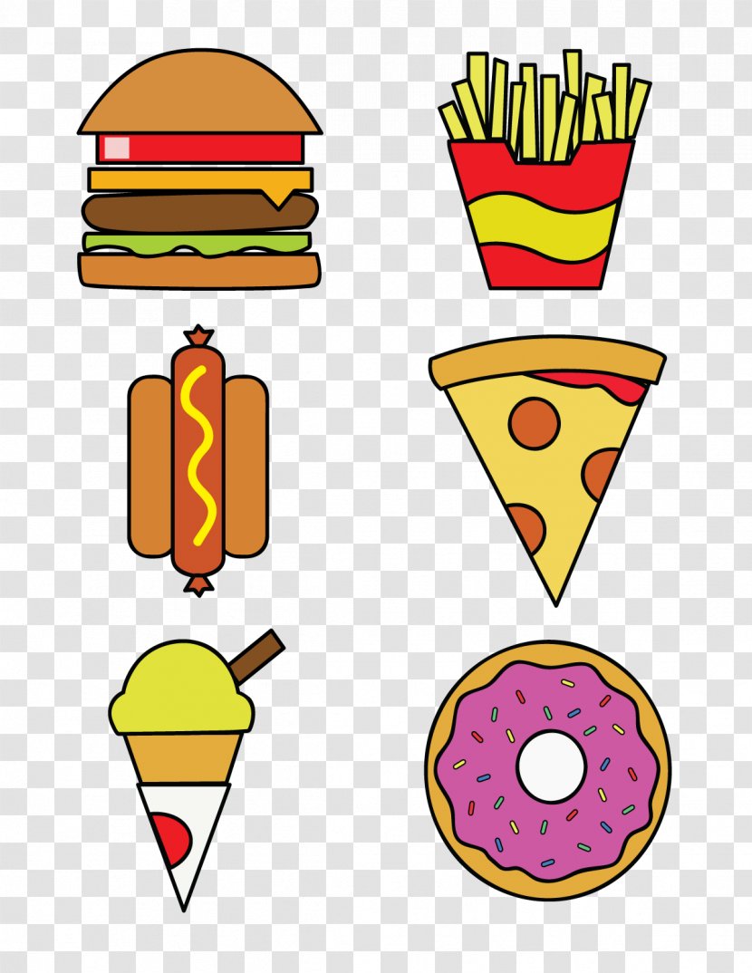 Ice Cream Fast Food French Fries Hamburger Pizza - Cheeseburger - Junk Transparent PNG