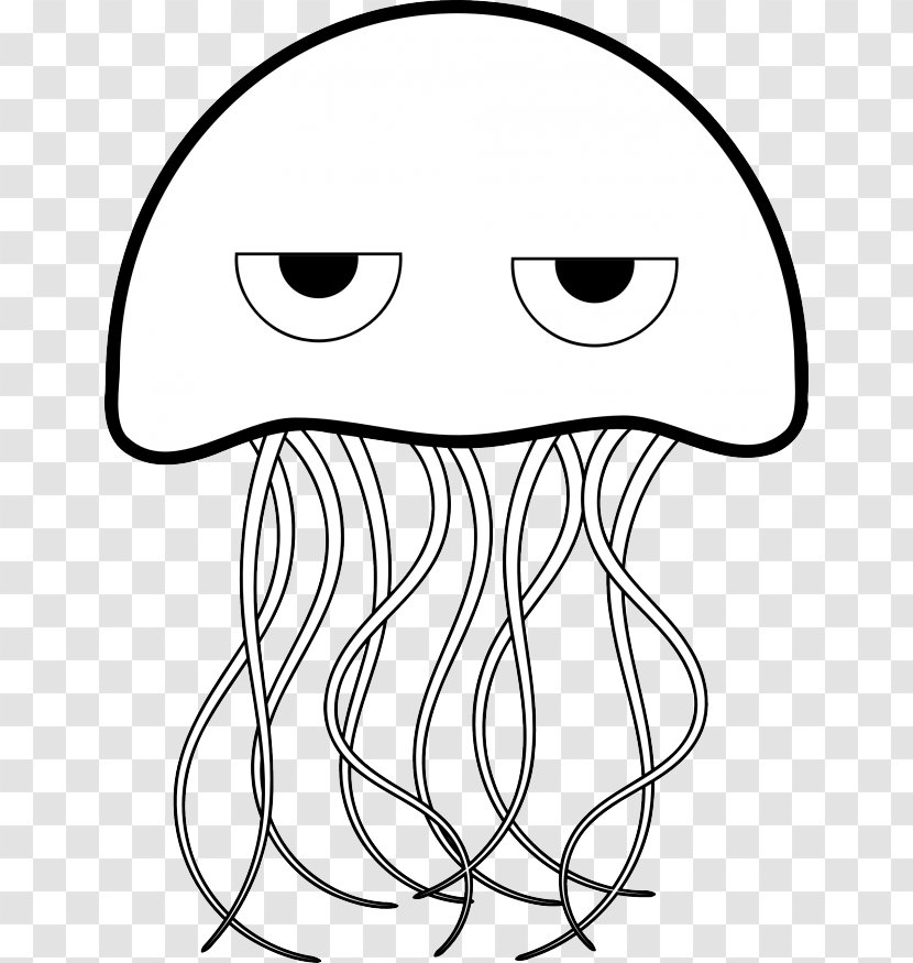 Jellyfish Coloring Book Page Animal - Watercolor - Cartoon Pictures Transparent PNG