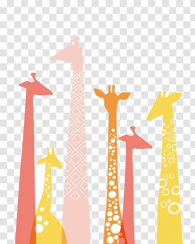 Giraffe Paper Wall Decal Color Giclxe9e - Yellow - Silhouette Transparent PNG