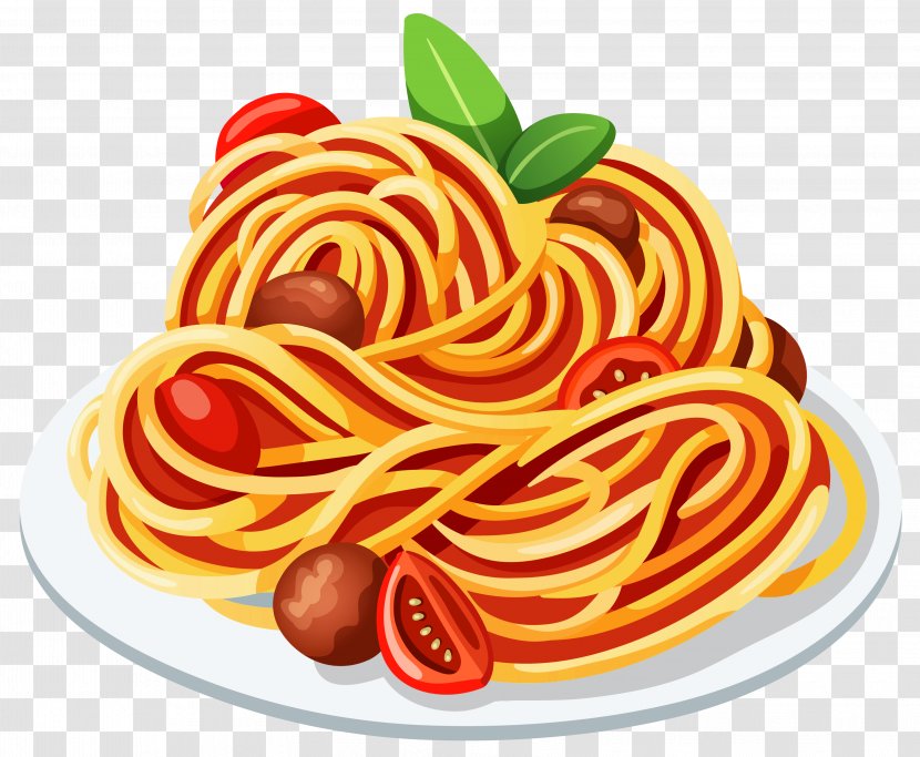 Spaghetti With Meatballs Garlic Bread Macaroni Clip Art - Bigoli - Ballroom Food Cliparts Transparent PNG