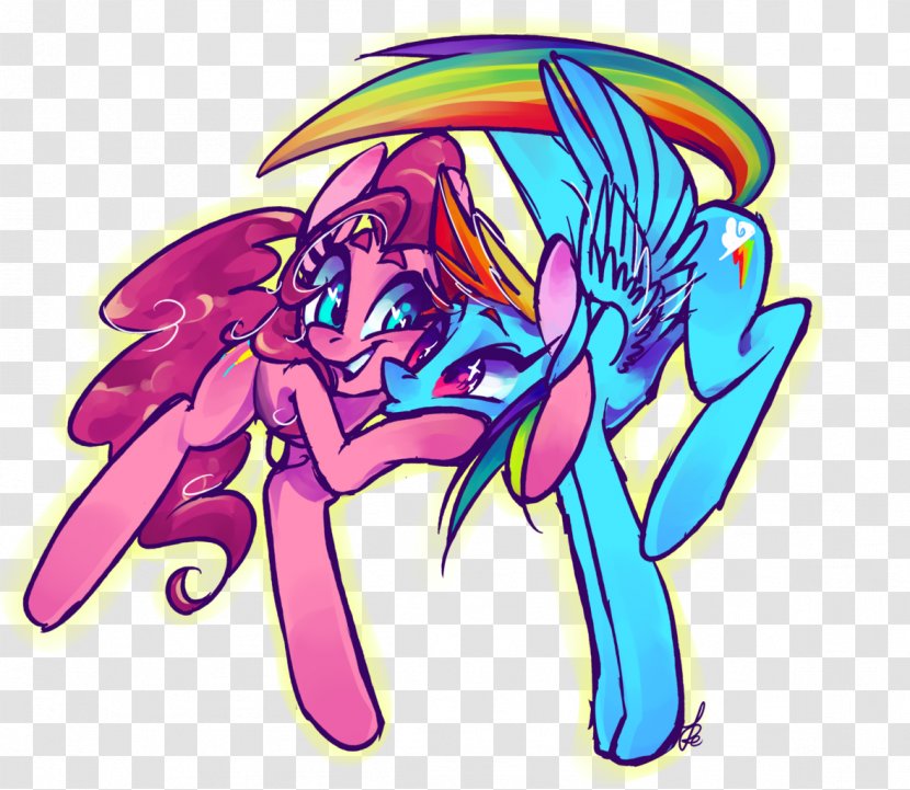 Pinkie Pie Rainbow Dash Pony Clip Art Illustration - Frame - Kiss Fluttershy Transparent PNG