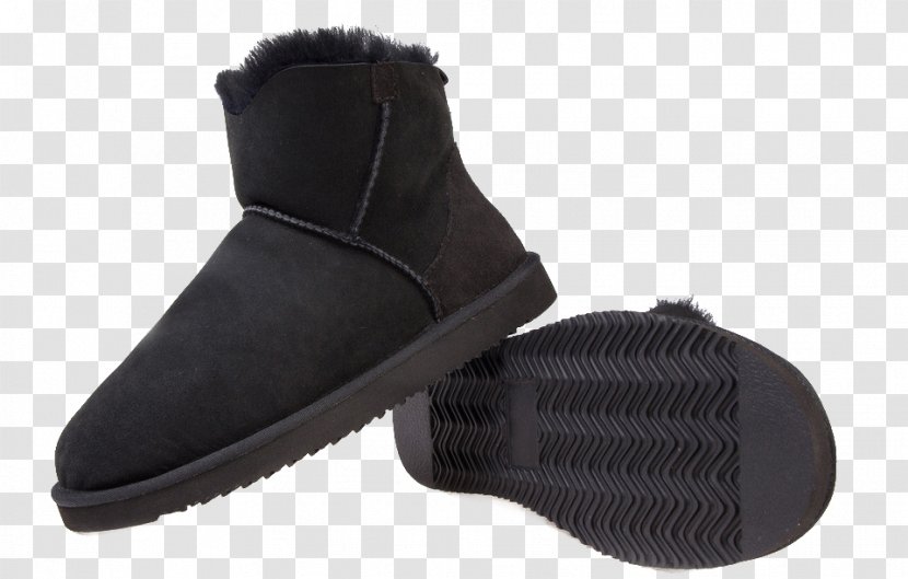 Boot Shoe Snow - White - Black Boots Transparent PNG