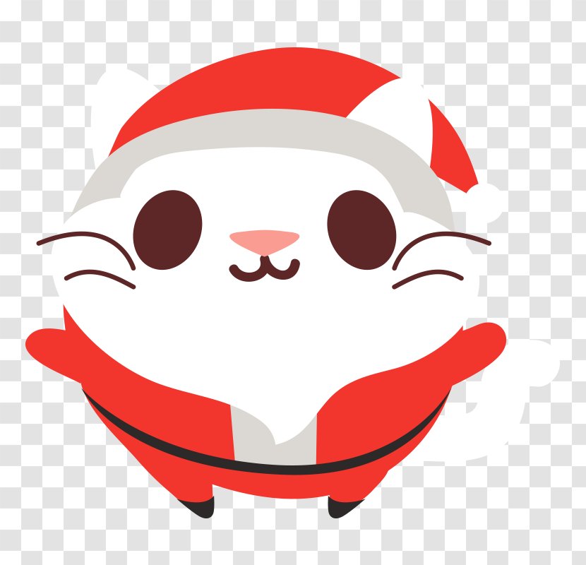 Cat Santa Claus Vector Graphics Costume Image - Feline Look Transparent PNG