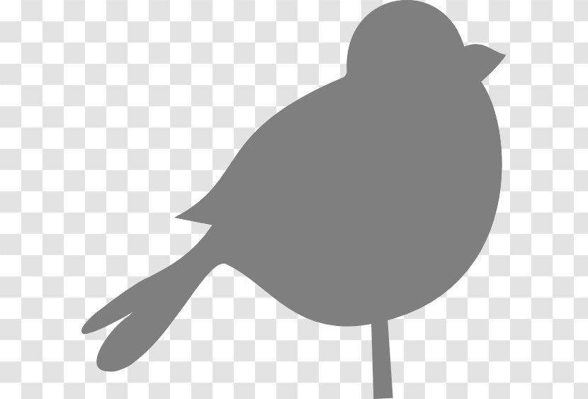 Bird Clip Art - Monochrome - Gray Clipart Transparent PNG