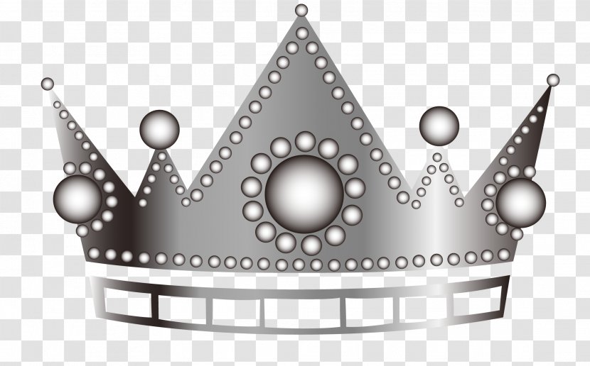 Black And White Pattern - Material - Cartoon Silver Crown Transparent PNG